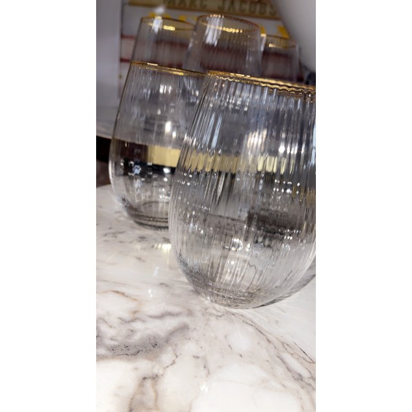 Lot de 6 verres doré